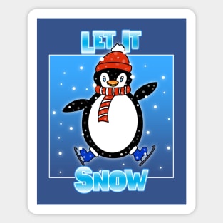 FUNNY Penguin Let It Snow Sticker